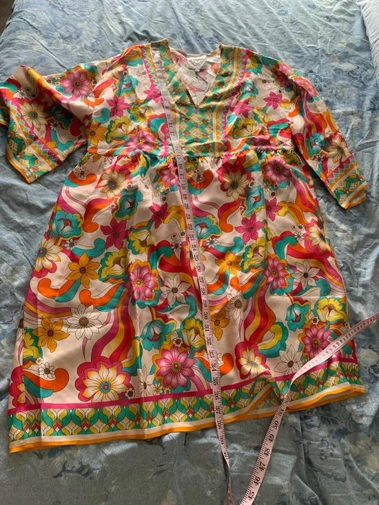 JOHNNY WAS
Silk Blend Barbara Mini 👗 dress
Color multi 
Size Large - Picture 8 of 8